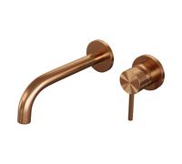 BRAUER Stripe Mitigeur lavabo encastré - bec courbé et rosaces - modèle A1 - cuivre brossé PVD 5-GK-328