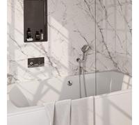 BRAUER Stripe Mitigeur thermostatique baignoire - boutons-poussoirs - SET 04 - encastré - combinaison remplissage baignoire - douchette 3 positions - flexible de douche - coude mural - chrome 5-CE-362