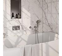 BRAUER Stripe Mitigeur thermostatique bain - boutons-poussoirs - SET 04 - encastré - bec - douchette 3 positions - flexible de douche - coude mural - couleur inox brossé PVD 5-NG-364