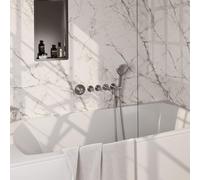 BRAUER Stripe Mitigeur thermostatique de baignoire - SET 02 - encastré - bec - douchette à 3 positions - flexible de douche - coude mural - couleur inox brossé PVD 5-NG-358