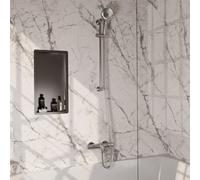 BRAUER Stripe Mitigeur thermostatique de douche - SET 02 - apparent - barre coulissante - douchette 3 positions - flexible de douche - finition PVD brossée couleur inox 5-NG-341