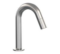BRAUER Stripe Robinet de lavabo - apparent - bec courbé - couleur inox brossé PVD 5-NG-464