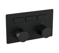 BRAUER Stripe Thermostat encastrable 3 voies - boutons-poussoirs - parties encastrables et apparentes - noir mat 5-S-356