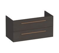 BRAUER Trust meuble sous lavabo 100 excl. poignées à poser 2 tiroirs softclose et 1 découpe pour le siphon - Bois Anthracite OK-TR100TA
