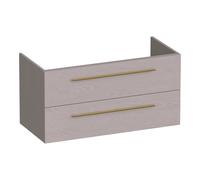 BRAUER Trust meuble sous lavabo 100 excl. poignées à poser 2 tiroirs softclose et 1 découpe pour le siphon - Timber Greige OK-TR100TE