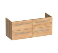 BRAUER Trust meuble sous lavabo 120 excl. poignées à poser 4 tiroirs softclose et 2 découpes pour siphon - Forest Tan OK-TR120-4FT