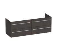 BRAUER Trust meuble sous lavabo 140 excl. poignées à poser 4 tiroirs softclose et 2 découpes pour siphon - Anthracite Bois OK-TR140TA