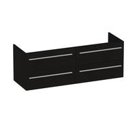 BRAUER Trust meuble sous lavabo 140 excl. poignées à poser 4 tiroirs softclose et 2 découpes pour siphon - Timber Black OK-TR140TB