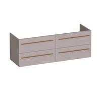 BRAUER Trust meuble sous lavabo 140 excl. poignées à poser 4 tiroirs softclose et 2 découpes pour siphon - Timber Greige OK-TR140TE