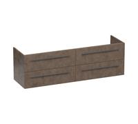 BRAUER Trust meuble sous lavabo 160 excl. poignées à poser 4 tiroirs softclose et 2 découpes pour siphon - Erosion OK-TR160ER