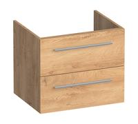 BRAUER Trust meuble sous lavabo 60 excl. poignées à poser 2 tiroirs softclose et 1 découpe pour le siphon - Forest Tan OK-TR60FT