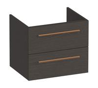 BRAUER Trust meuble sous lavabo 60 excl. poignées à poser 2 tiroirs softclose et 1 découpe pour le siphon - Bois Anthracite OK-TR60TA