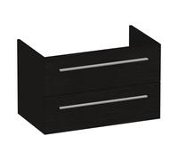 BRAUER Trust meuble sous lavabo 80 excl. poignées à poser 2 tiroirs softclose et 1 découpe pour le siphon - Timber Black OK-TR80TB