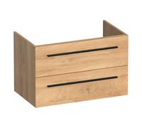 BRAUER Trust meuble sous lavabo 80 excl. poignées à poser 2 tiroirs softclose et 1 découpe pour le siphon - Forest Tan OK-TR80FT