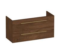 BRAUER Trust meuble sous lavabo peu profond 100 excl. poignées à poser 2 tiroirs softclose et 1 découpe pour le siphon - Forêt Cacao OK-TRO100FC