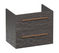 BRAUER Trust meuble sous lavabo peu profond 60 excl. poignées à poser 2 tiroirs softclose et 1 découpe pour le siphon - Damas OK-TRO60DA