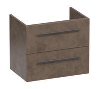 BRAUER Trust meuble sous-lavabo peu profond 60 sans poignées rapportées 2 tiroirs avec softclose et 1 découpe pour siphon - Erosion OK-TRO60ER