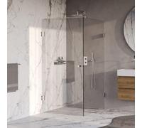 BRAUER Void Carving Cabine de douche - 100x120x200cm - porte battante - revêtement de verre - réversible - verre clair - Chrome GS-VOCC1H100120200CE