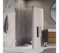 BRAUER Void Carving Porte de niche - 2 pièces - 100x200cm - Porte battante 60cm sur mur - revêtement verre - réversible - verre clair - Chrome GS-VOCN2H6040200CE