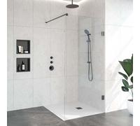 BRAUER Void paroi de douche à l'italienne verre clair 100x200 incl. traitement anticalcaire PVD gunmetal brossé GS-VOI1H100200GM