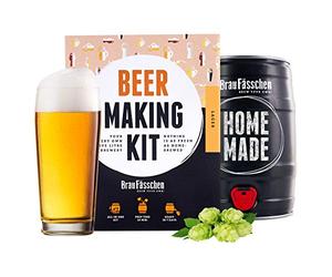 Braufässchen Kit de Brassage de bière Blonde à Faire soi-même - dans Un fût de 5 l - Une délicieuse bière brassée en 7 Jours - idée Cadeau Noel pour Homme