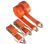 Braun 2000-2-800+4030/VE2 Sangle d'arrimage à cliquet et crochets 4000 daN, 7.5 m x 50 mm (Orange)