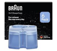 Braun 3in1 ShaverCare, Recharges 3-en-1, Originales, Pour Station SmartCare, Nettoie 10x Mieux Que L’eau, Formule Avec Un Parfum Frais De Citron, Pour Un Nettoyage Hygiénique Des Rasoirs, Pack De 6