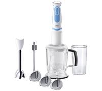 Braun 4191-MQ5260WHBL Mixeur plongeant 1000 W avec verre doseur, avec blender, fonction turbo blanc-