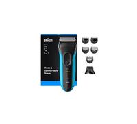 Braun Rasoir électrique homme Series 3 3010BT – Bleu, étanche, micro-peigne, 5 sabots