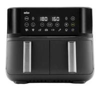 Braun TwinCook 3 TD3030IBK, AirFryer à double bacs, Capacité 8L, Cuisson Séparée, Contrôle de Température Numérique 80-200°, Technologie RealAir, Fonction Sync, 8 Préréglages, 2850W, Noir