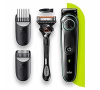 Braun Barbe Trimmer 3 BT3341, Tondeuse À Poils Du Visage Pour Les Hommes, Tondeuse Pour Le Visage, Cheveux Lames Fiables, 39 Réglages De Longueur, Noir/Vert