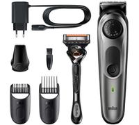 Braun BeardTrimmer 3 BT5360, Lavable, Batterie, Noir, Argent