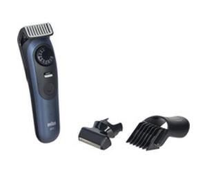 Braun BeardTrimmer 7 BT7520 Batterie 40 2 cm Mouillé & sec Noir, Bleu, Tondeuse à barbe