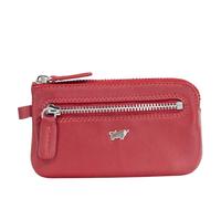 BRAUN BÜFFEL - Étui à clés en cuir de vachette véritable - Petite poche à clés pour homme et femme avec fermeture éclair et 2 anneaux porte-clés - Trousse classique intemporelle - Rouge élégant