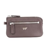 BRAUN BÜFFEL - Étui à clés en cuir de vachette véritable - Petite poche à clés pour homme et femme avec fermeture éclair et 2 anneaux porte-clés - Trousse classique intemporelle - Marron élégant
