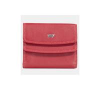 BRAUN BÜFFEL Portefeuille pour femme en cuir de vachette véritable avec protection RFID - Petit portefeuille à rabat avec 4 compartiments pour cartes - Rouge élégant