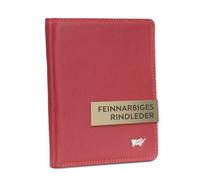 BRAUN BÜFFEL Portefeuille pour femme en cuir de vachette véritable avec protection RFID - Étui pour carte d'identité avec 4 emplacements pour cartes - Rouge élégant
