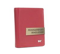 BRAUN BÜFFEL Portefeuille pour femme en cuir de vachette véritable avec protection RFID, format portrait avec 7 emplacements pour cartes + boucle, rouge élégant