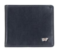 BRAUN BÜFFEL Portefeuille pour homme en cuir de vachette véritable avec protection RFID - Clip dollar avec 8 emplacements pour cartes, Noir , Classique