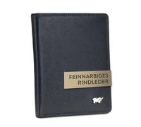 BRAUN BÜFFEL Portefeuille pour homme en cuir de vachette véritable avec protection RFID - Étui pour carte d'identité avec 4 emplacements pour cartes, Noir , Classique
