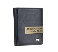 BRAUN BÜFFEL Portefeuille pour homme en cuir de vachette véritable avec protection RFID, format portrait avec 7 emplacements pour cartes + boucle, Noir , Classique