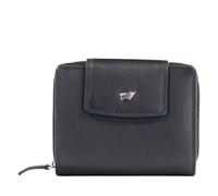 BRAUN BÜFFEL Portefeuille pour homme en cuir de vachette véritable avec protection RFID - Portefeuille à fermeture éclair de taille moyenne avec 12 emplacements pour cartes - Noir élégant