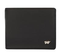 BRAUN BÜFFEL Portefeuille pour homme en cuir de vachette véritable avec protection RFID, portefeuille zétilose avec 8 emplacements pour cartes, noir élégant