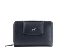 BRAUN BÜFFEL Portefeuille pour homme en cuir de vachette véritable avec protection RFID - Portefeuille à fermeture éclair de taille moyenne avec 15 emplacements pour cartes - Noir élégant