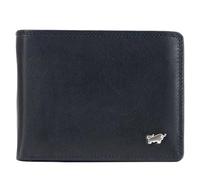 BRAUN BÜFFEL Portefeuille pour homme en cuir de vachette véritable avec protection RFID - Portefeuille zétile avec 8 emplacements pour cartes + boucle - Noir élégant