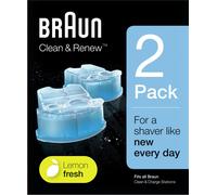 Braun Cartouches De Recharge Clean & Renew CCR, Nettoyant Pour Rasoir Pack De 2