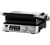 Braun CG7040 CG BRAUN STEELBK table Grill à contact fonction minuteur, rabattable, avec écran, portable noir, acier inoxydable