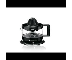 Braun CJ3000BK Presse-Agrumes Électrique Noir 20W, Bol 0.35L, Sélecteur de Pulpe, Composants Lavables au Lave-Vaisselle, Rangement Câble