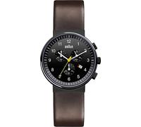 Braun Classic crono Montre Homme Analogique Quartz avec Bracelet Synthétique BN0035BKBRG