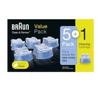 Braun Cartouches De Recharge Clean & Renew CCR, Nettoyant Pour Rasoir Pack De 5 + 1